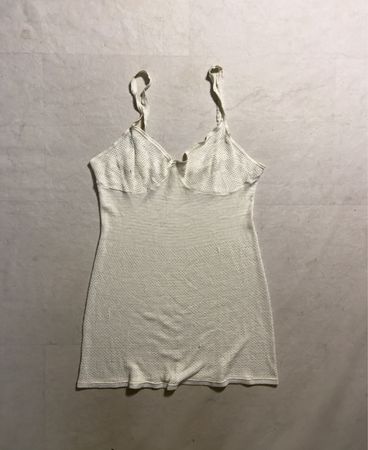 Cream Ribbed Knit Camisole