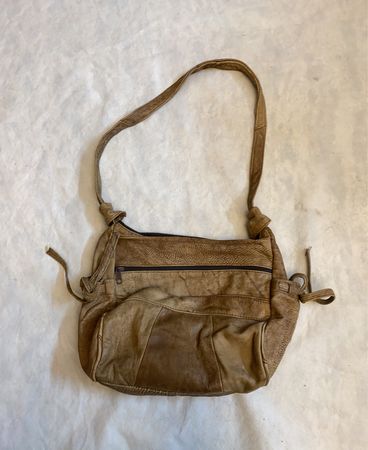 Braune Leder-Schultertasche