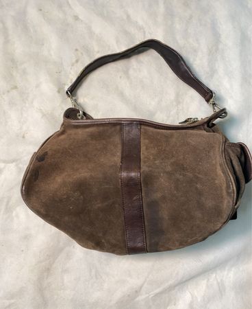 Brown Suede Shoulder Bag