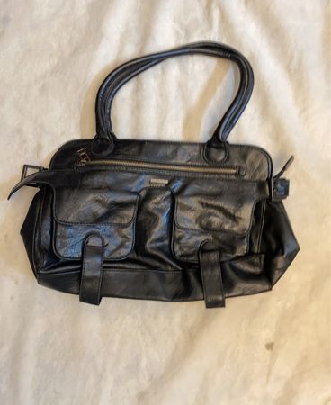 Next Black Faux Leather Shoulder Bag