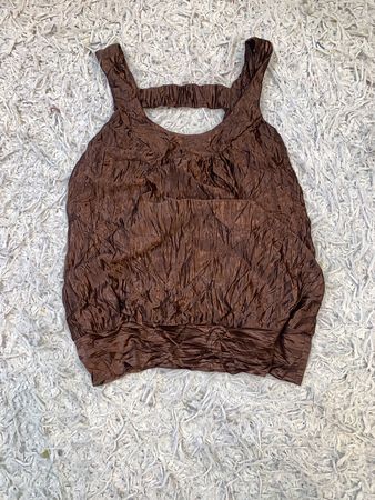 バイヤー カリフォルニア ブラウン クリンクルサテン キャミソール