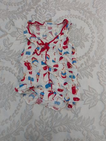 ModCloth Red and Blue Patterned Top