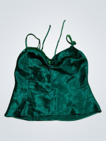 Grünes Satin-Top