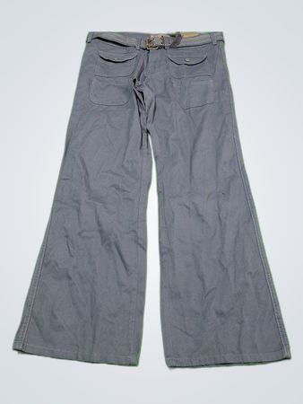 Gray Wide-Leg Cargo Pants