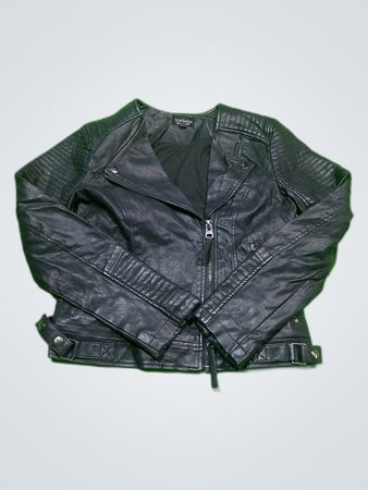 Topshop Black Leather Biker Jacket