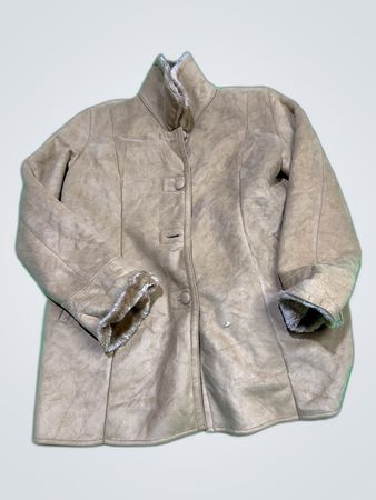 Rinia Pelli Fur Trim Suede Coat