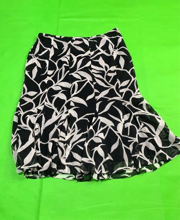 Style & Co. Black and White Leaf Print Mini Skirt