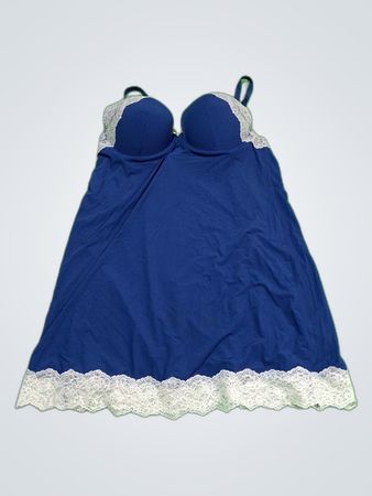 Victoria's Secret Blue Chemise with Lace Trim