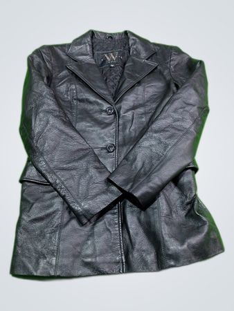 New York by Willina Black Leather Blazer