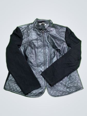 NYC Collection Black Quilted Leather Jacket