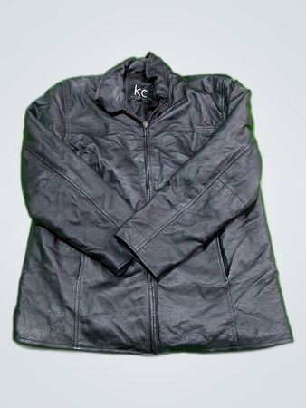 K&C Collections Black Leather Jacket