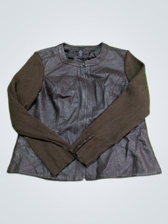 Brown Leather and Knit Jacket
