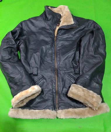 Marcia Collection Black Leather Fur Trim Jacket