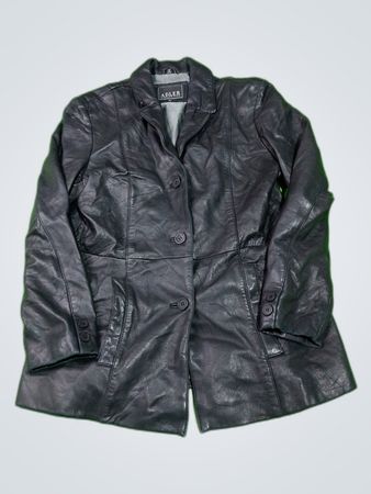 Adler Black Leather Blazer Jacket