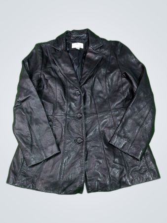 Worthington Black Leather Blazer Jacket