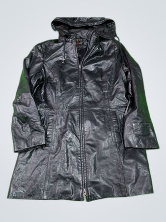 Danier Leather Black Hooded Leather Jacket