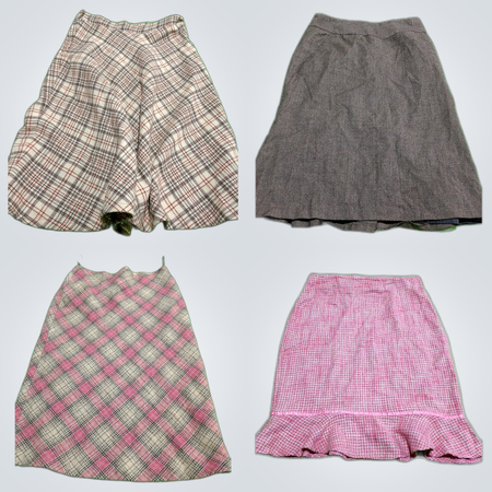 Denim and Plaid Skirts