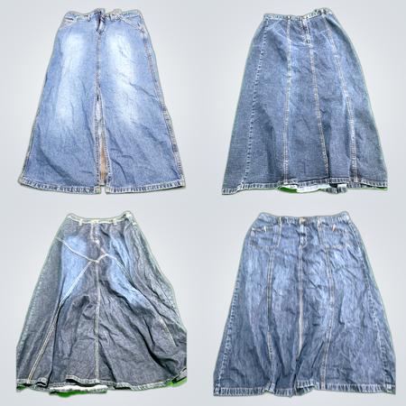 Denim long skirt