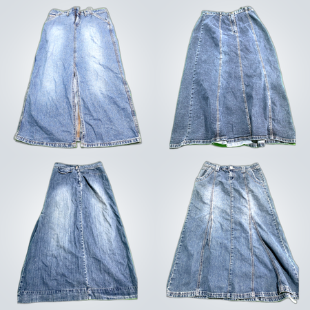 Denim long skirt
