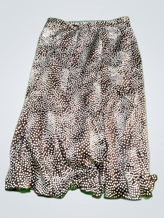 Laura Brown Polka Dot Satin Midi Skirt