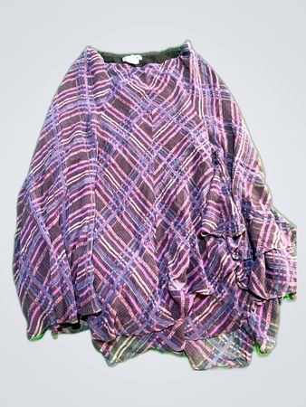 Winter Silks Printed Plaid Blouse