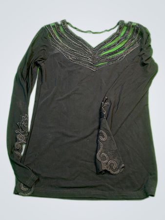 Black Sheer Long Sleeve Blouse