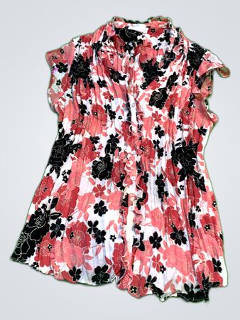 Worthington Printed Ruffle Blouse