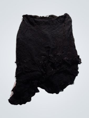 Black Chiffon Ruffled Maxi Skirt