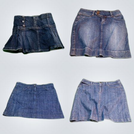 Plaid and Denim Skirts