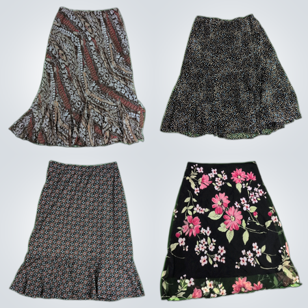 Y2K Floral Midi Skirts