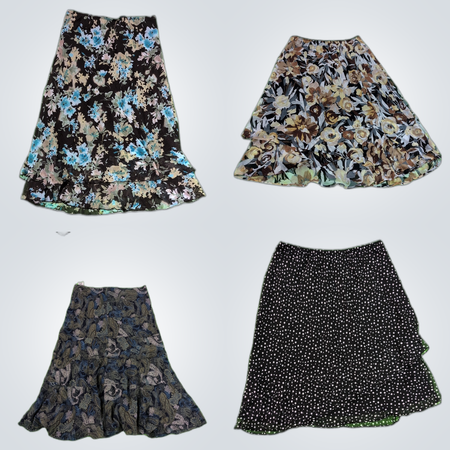 Y2K Floral Midi Skirts