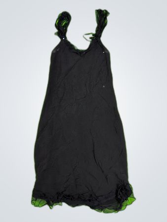 Black Lace Trim Mini Slip Dress