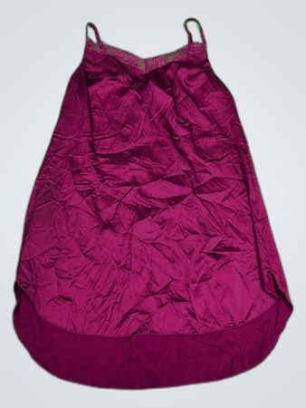 Satin Slip Dress with Lace Trim