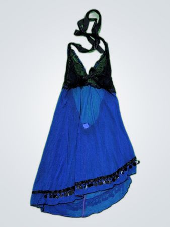 Frederick's of Hollywood Blue Lace Slip Dress