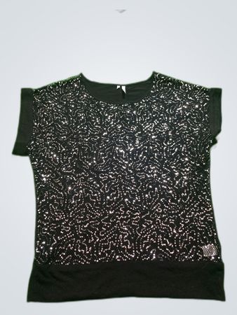 Studio Y Black Sequin Top