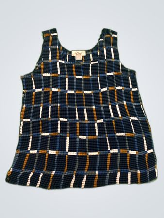 Voir Collection Plaid Sleeveless Top