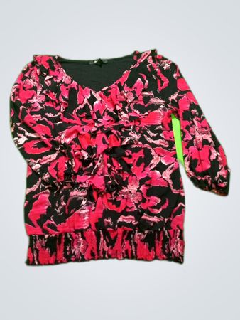 Women's Petite Floral Long Sleeve Top