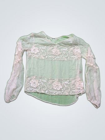 Sheer White Blouse with Lace Details