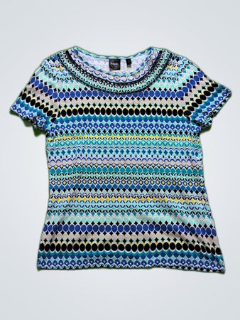Rafaella Studio Patterned Short Sleeve Top