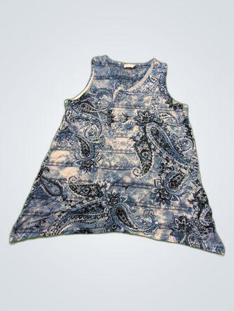 Time and Tru Blue Paisley Tank Top