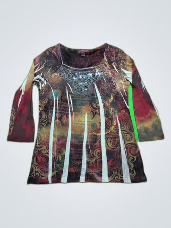 Fashion Bug Printed Scoop Neck Blouse