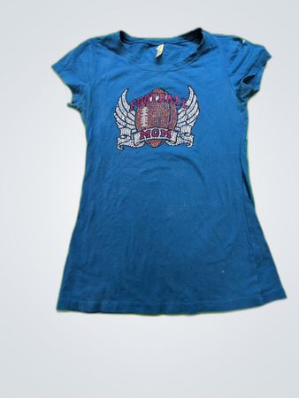 Blue T-Shirt with Football Mom Design