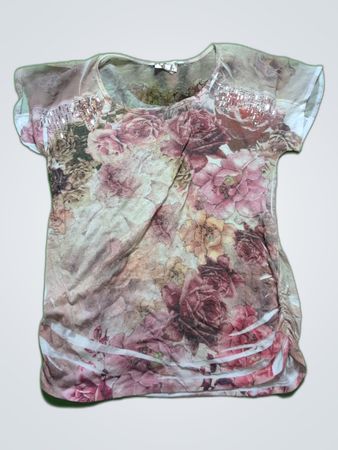 Larnish Floral Print Short Sleeve Blouse