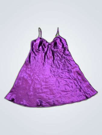 La Vie en Rose Purple Satin Slip Dress