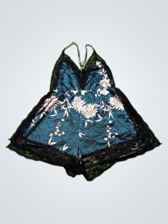 Unbranded Teal Floral Lace Romper