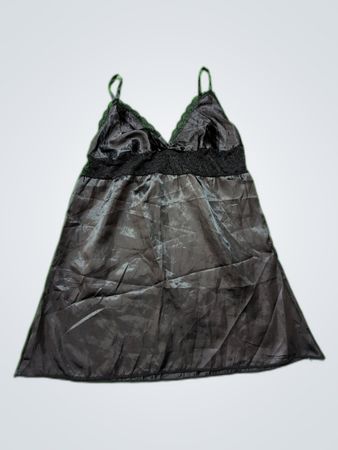 Unbranded Black Satin Lace Slip Dress