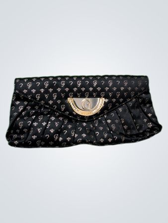 Guess Black Fleur-de-Lis Clutch Bag