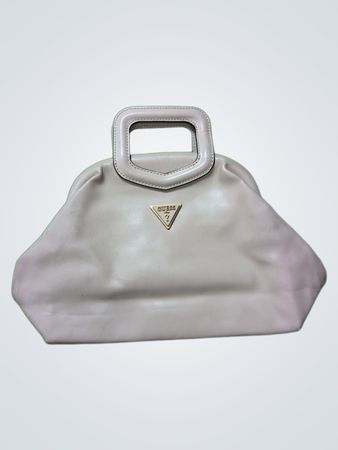Guess Beige Leather Top-Handle Handbag