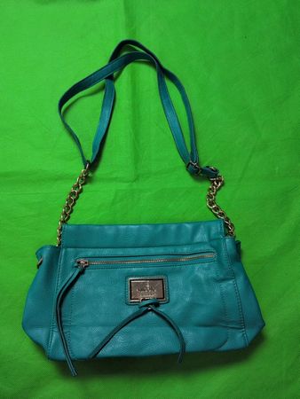 nicole lee Teal Leather Shoulder Bag