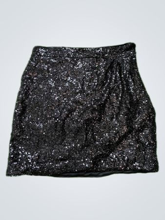 Express Black Sequin Mini Skirt